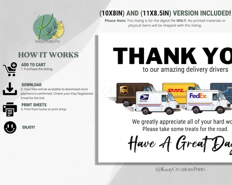 Delivery Driver Thank You Sign - Il 794xN.5707538839 Luh8 