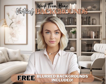 Zoom Virtual Backgrounds, Digital Office Backdrops, Instant Download for Work from Home, Virtual and Digital Backgrounds, Digital Download