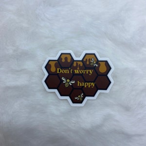Bee happy waterproof sticker