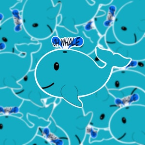 Waterproof whale sticker