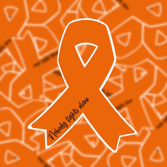 Orange Cancer Ribbon Sticker Leukemia Ribbon Sticker Etsy