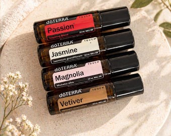 dōTERRA Essential Oil Touch Blends | 10ml Glass Roller Bottles | Passion, Jasmine, Magnolia, Vetiver