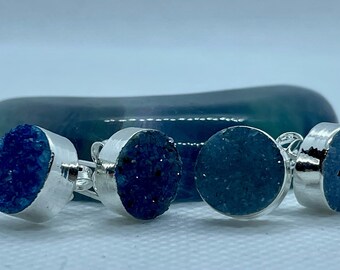 Blue Druzy Crystal Earrings