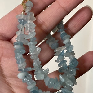 Aquamarine chip bracelet