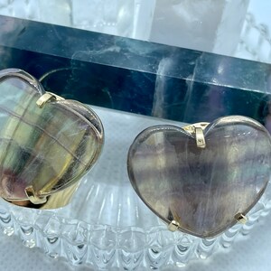 Heart Fluorite cuff ring