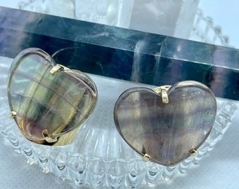 Heart Fluorite cuff ring