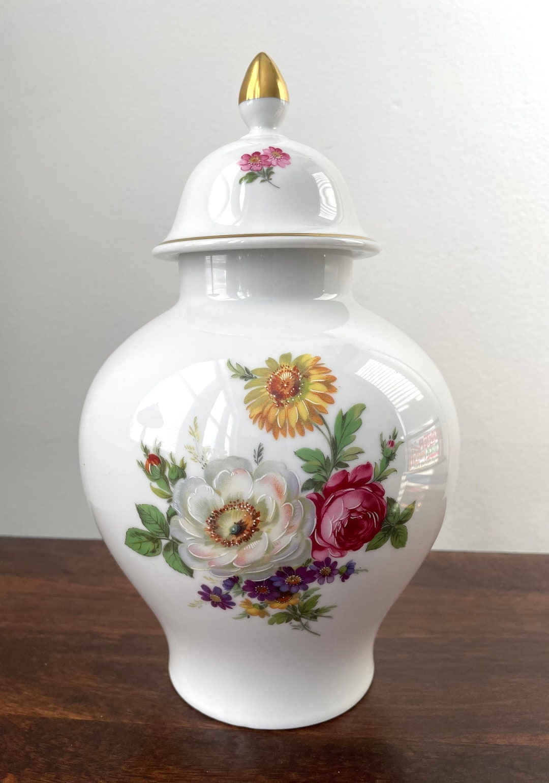 Kaiser Porcelain Ginger Jar Floral Etsy