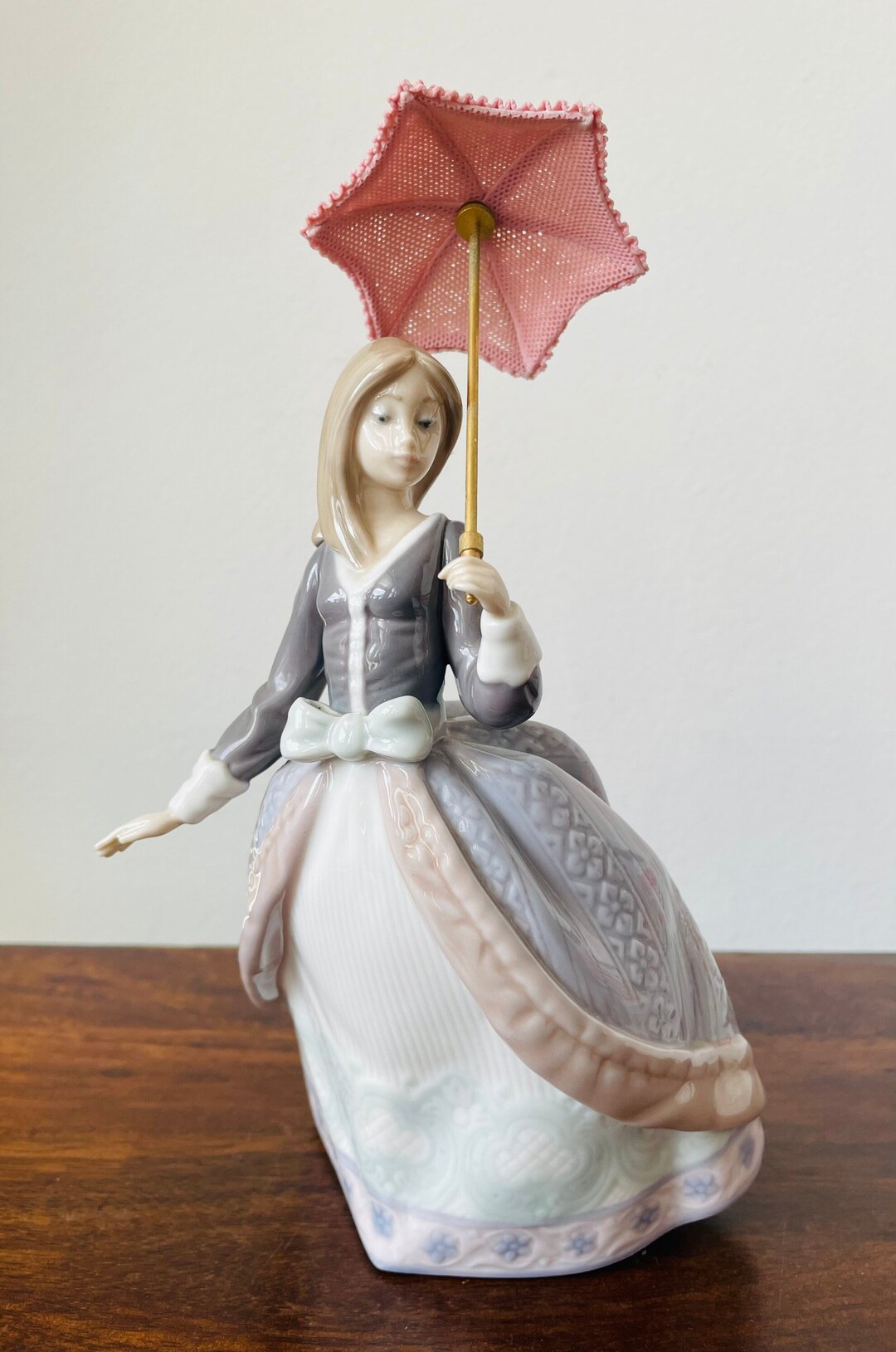 Liadro Porcelain Figurine angela Girl With Umbrella Parasol Etsy