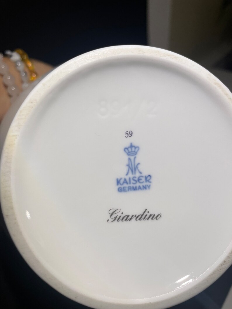 Kaiser Porcelain Ginger Jar Blue Green and Gold Etsy