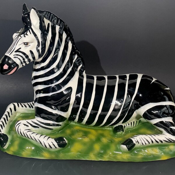 Porcelain Zebra Figurine Etsy