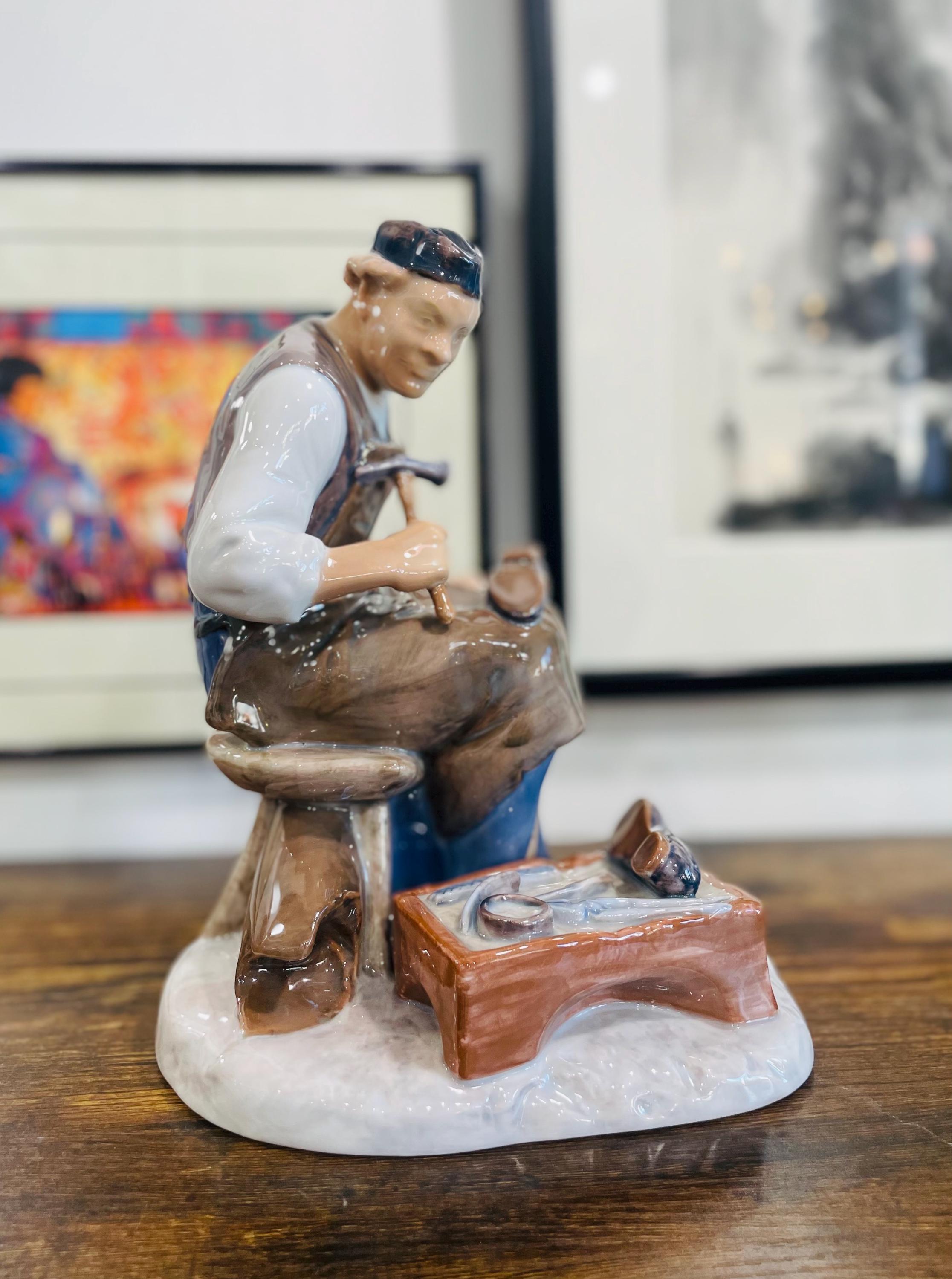 Bing and Grondahl Vintage Denmark Porcelain Figurine Shoemaker Hand ...