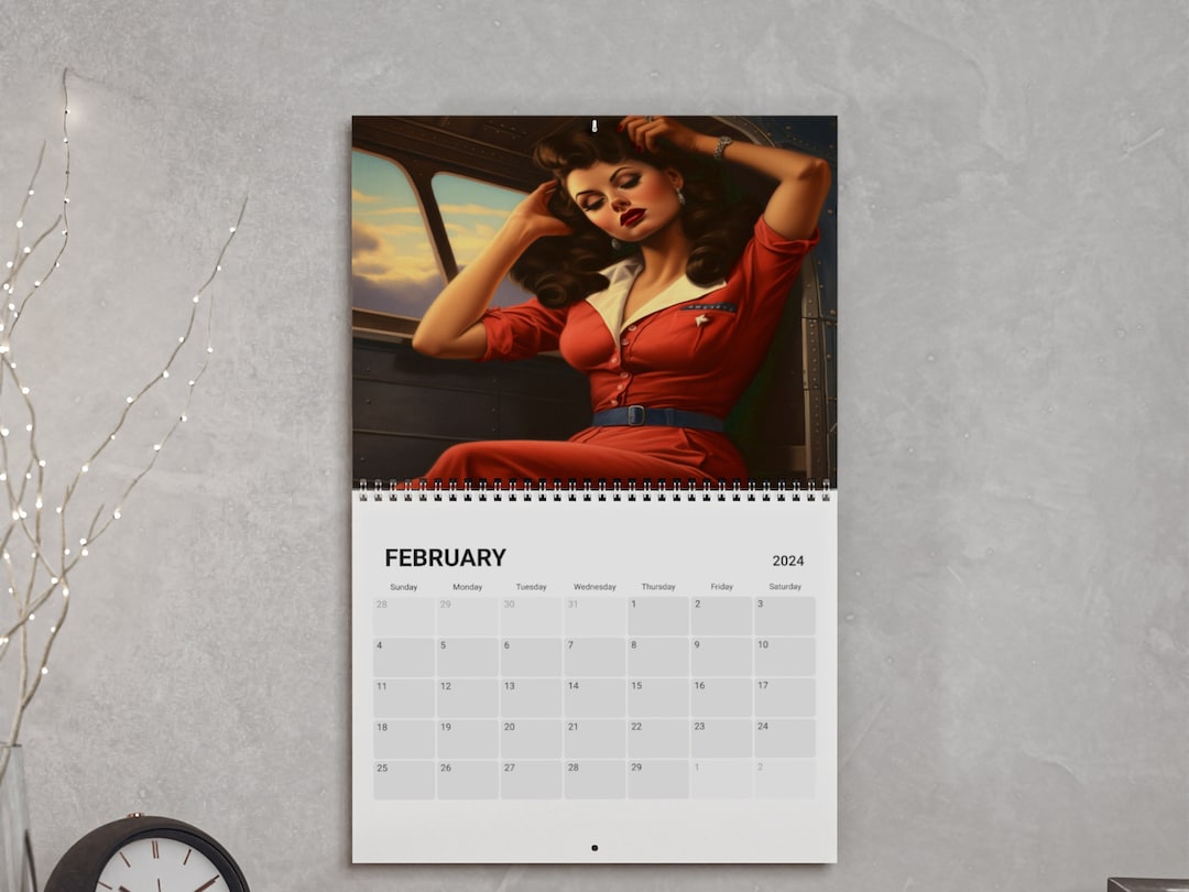 Pinup Girls Calendar 2024 Gift for Art Lovers Gift for Etsy UK