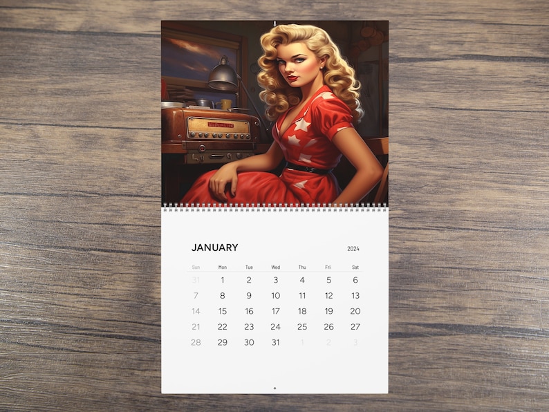 Pinup Girls Wall Calendars 2025 Gift for Him Gift for Her Wall Decor 12