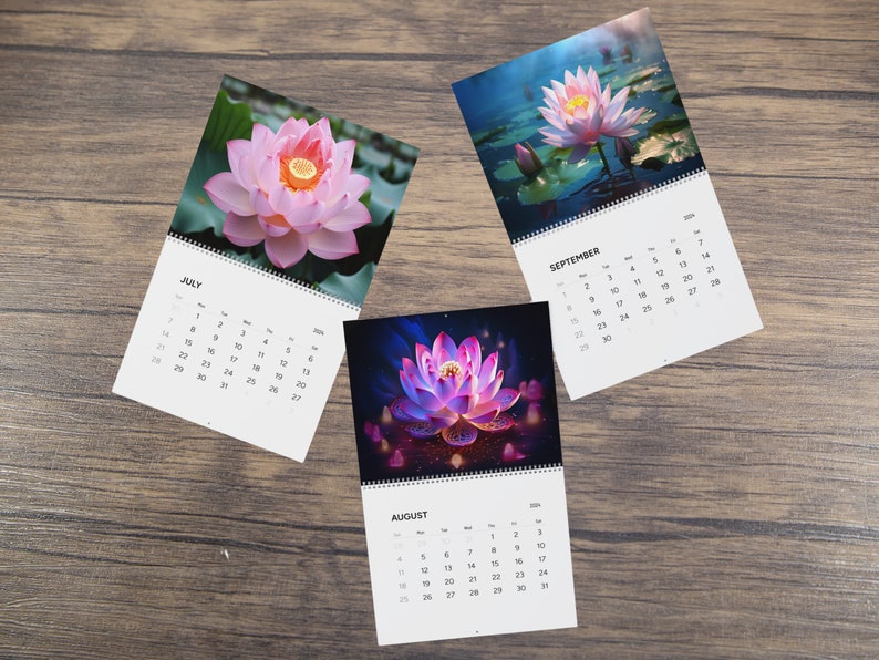 Lotus Blume Wandkalender 2025 Geschenk für Blumenliebhaber Geschenk für 