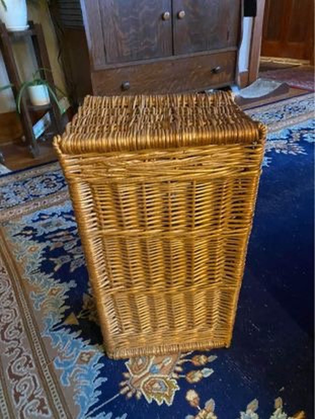 Wicker Basket Hamper With Handles Etsy