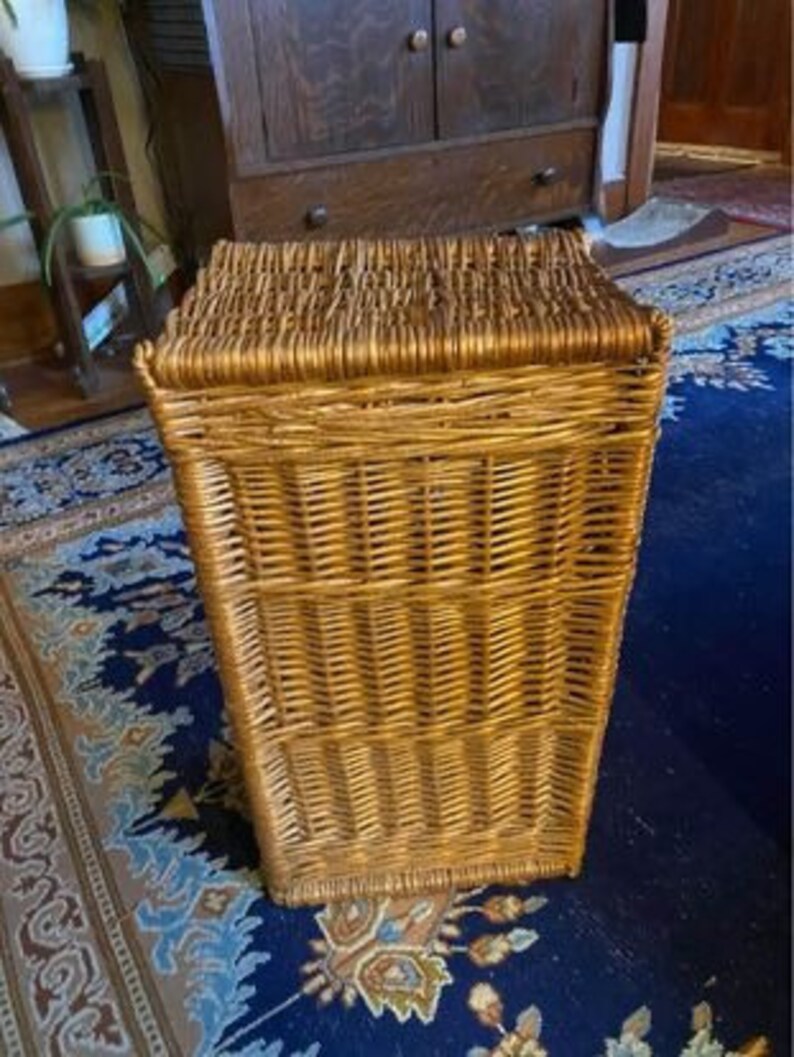 Wicker Basket Hamper With Handles Etsy