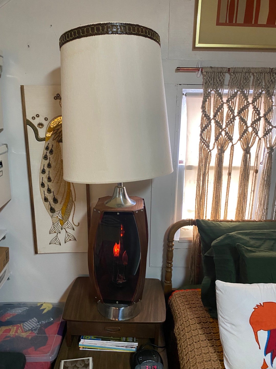 Lawrin Lighting Gorgeous Mid Century Walnut and Smoky Lucite Table