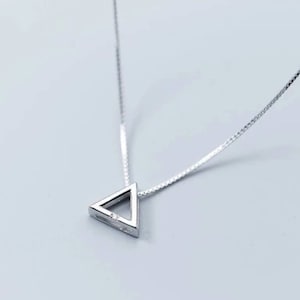 Triangle minimalist necklace• Sterling silver •Geometric necklace •Gift for her • Bridesmaid gift • Christmas gift