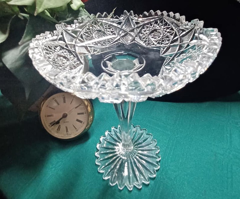 American Brilliant Cut Glass Compote Etsy