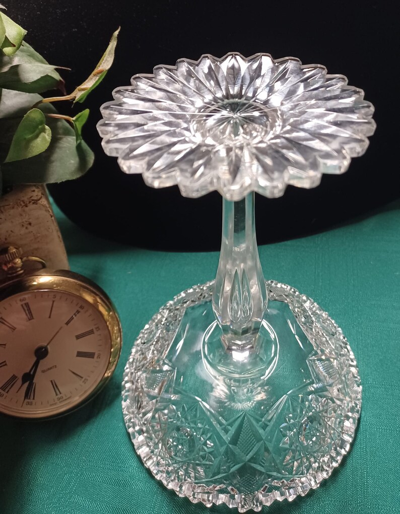 American Brilliant Cut Glass Compote Etsy