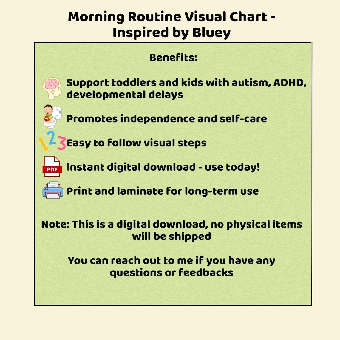 Bluey Style Morning Routine and Toileting Chart- Printable Visual ...