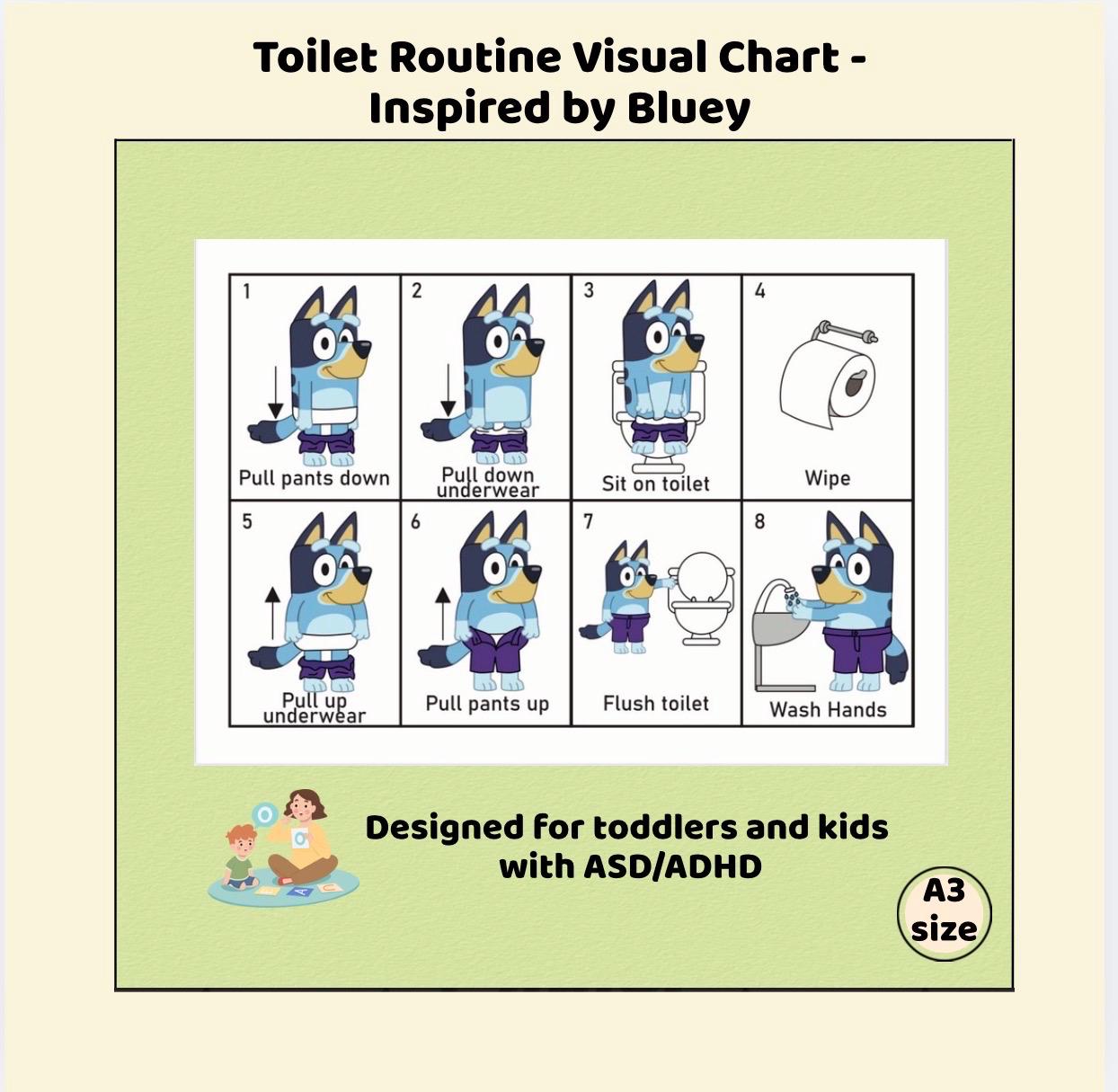 Bluey Style Morning Routine and Toileting Chart- Printable Visual ...