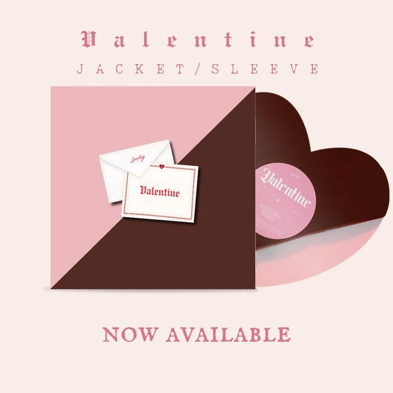 Valentine by Laufey Custom Vinyl Sleeve/jacket PINK AND BROWN
