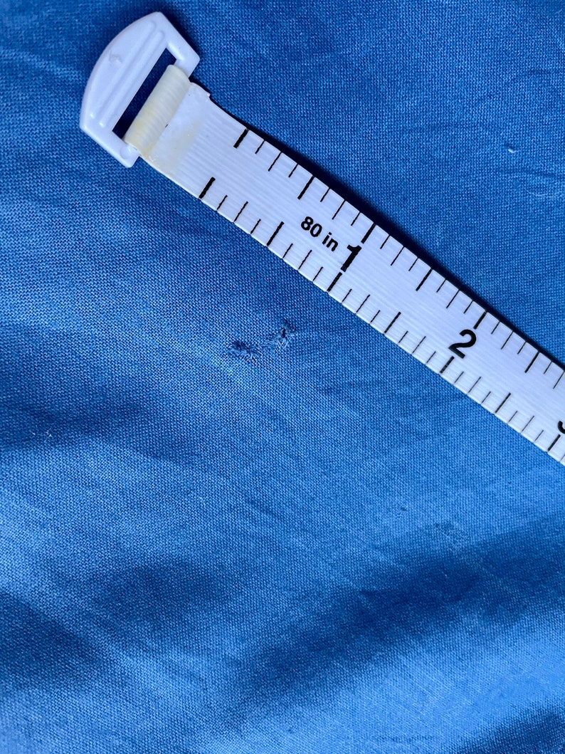 Vintage Polished Cotton chintz Sewing Fabric French Blue Etsy