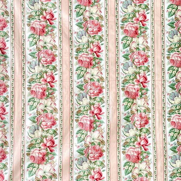 Vintage Pink Floral Fabric Etsy Australia