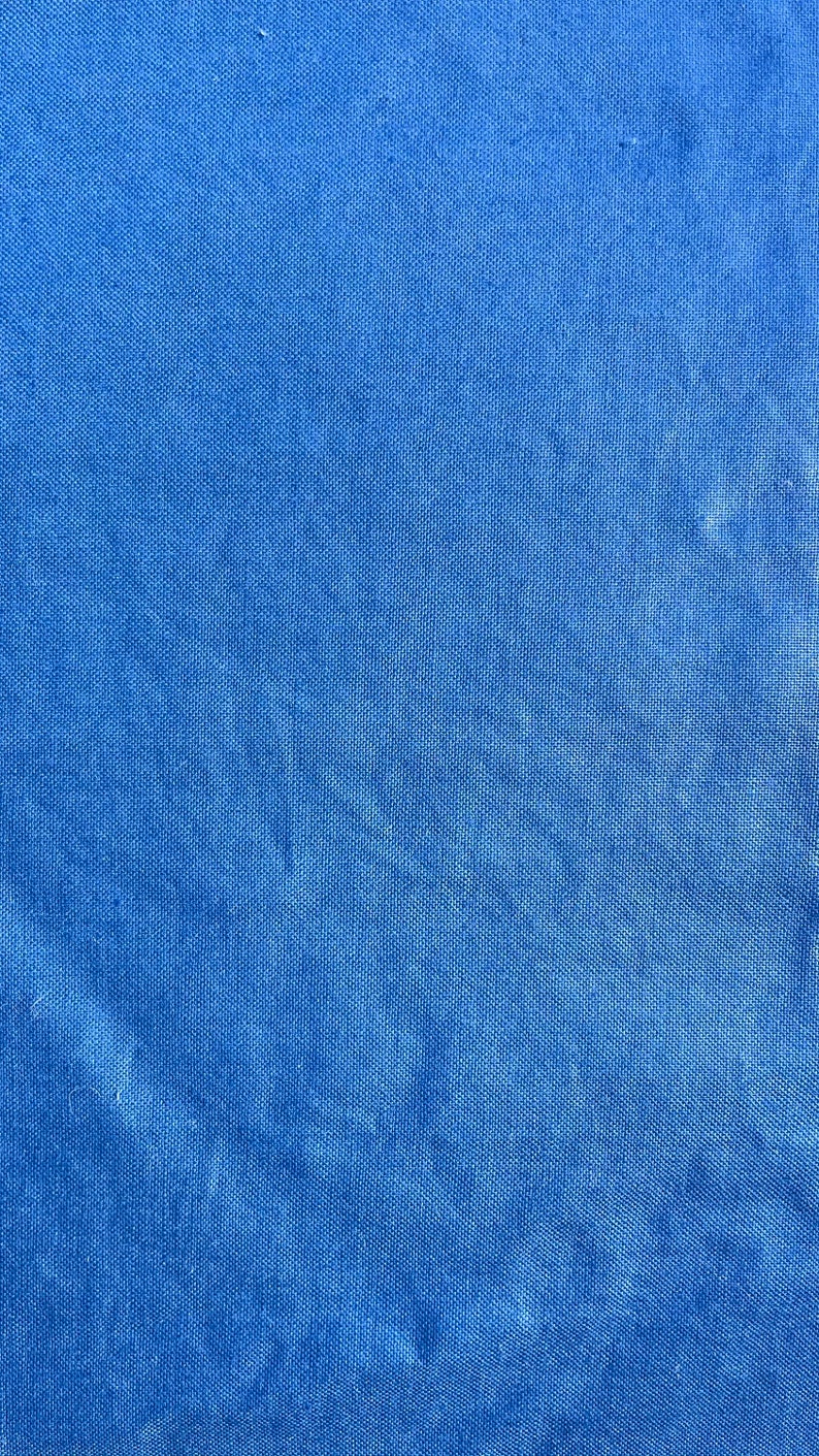 Vintage Polished Cotton chintz Sewing Fabric French Blue Etsy