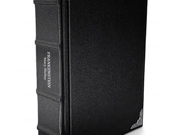 Frankenstein de Mary Shelley - Libro de tapa dura encuadernado en cuero - Edición de lujo - Encuadernación gótica (Regalo familiar)