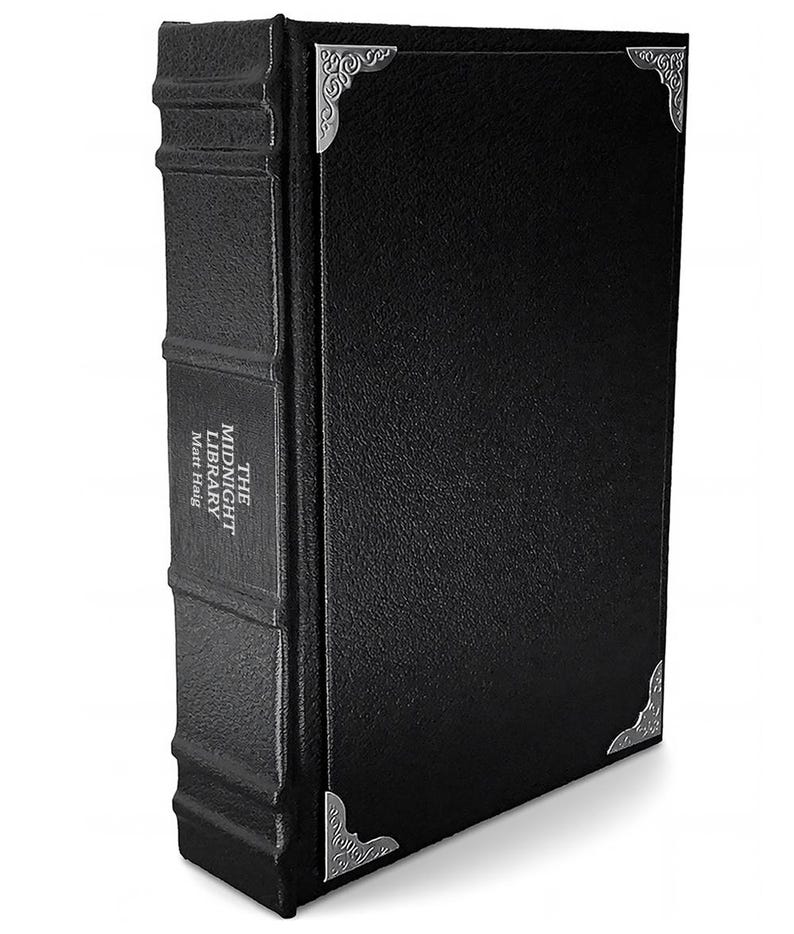 The Midnight Library by Matt Haig Leather Bound Hardcover Book - Luxury Edition - Gothic Binding (Heirloom Gift) image 1