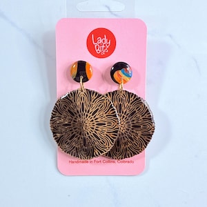 Handmade Earrings | Polymer Clay | Gold