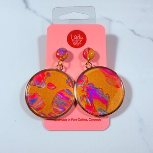 Handmade Earrings | Polymer Clay | Abstract | Gold