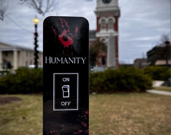 Humanity Switch  2.5x7 inch laminated double sided bookmark