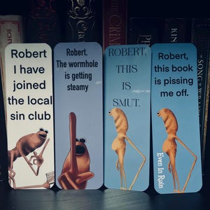 Marcus the Worm 2.5x7 in double sided bookmarks image 3