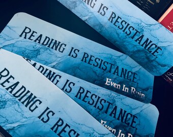 Laminated Bookmark, Reading is Resistance, Dragons, Fae, Elven, Political (2x7 Inch)