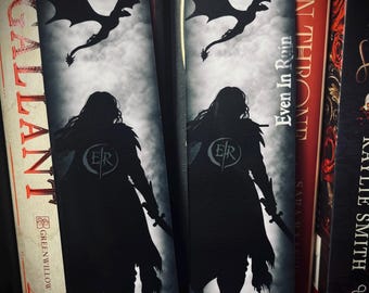 Even In Ruin 2x7 inch double sides bookmark laminated dragons , FMC , warrior, fae, elven
