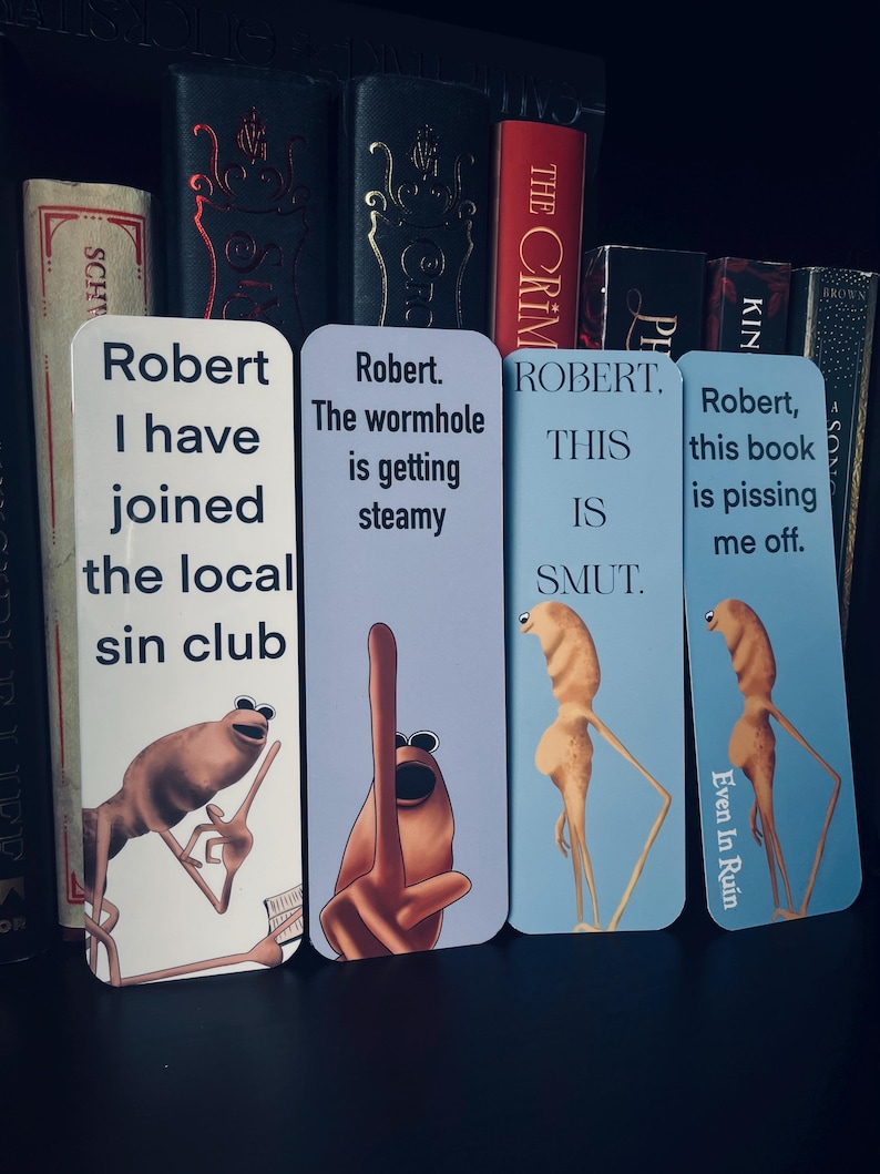 Marcus the Worm 2.5x7 in double sided bookmarks image 1