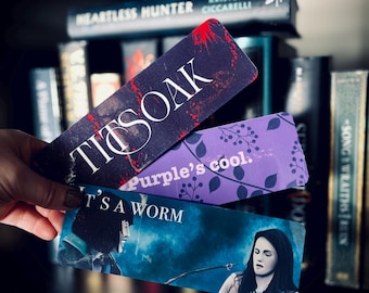 Twilight 2.5x7 in double sided bookmarks Titsoak worm purple