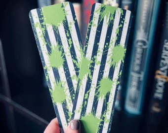 Beetle Juice themed 2.5x7in double sided bookmark