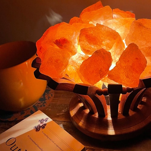 Himalayan Salt Pyramid Shape Lamp Etsy