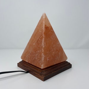 Himalayan Salt Pyramid Lamp | Geometric Lamp | Rustic, Bohemian Home Decor | Ambient/Mood Lighting | Gift Ideas