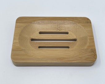 Natural Bamboo Soap Dish with Non-slip Mat | Anti-Mold, Anti-Corrosion, Water-proof & Eco-Friendly