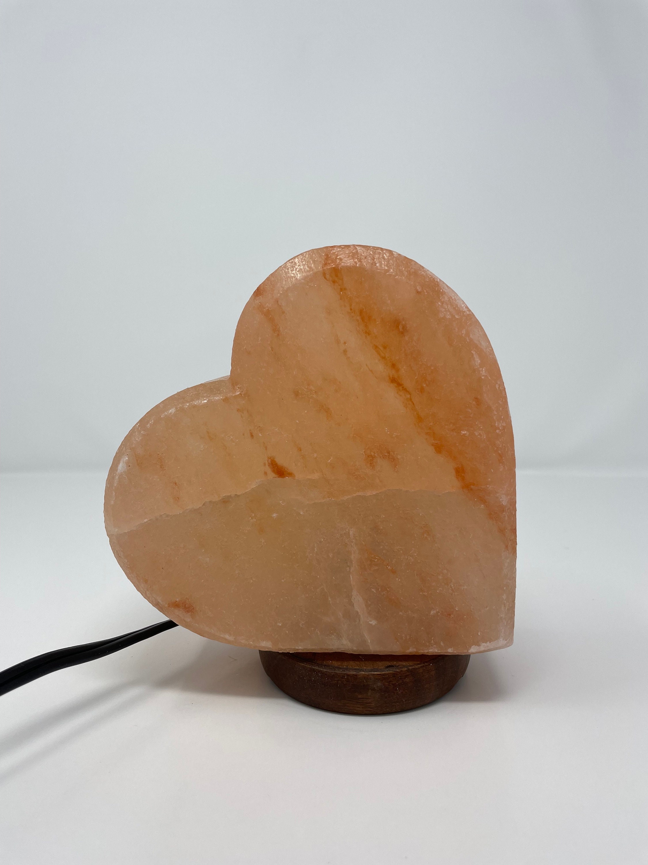 Himalayan Heart Shaped Salt Lamp - Natural Pink Salt With Dimmer Switch & Bulbs