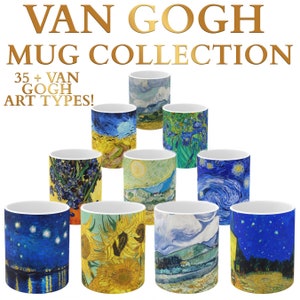 Vincent Van Gogh Mug Starry Night Mug Ceramic Van Gogh Coffee Mug Set Van Gogh Glass Set HUGE VARIETY image 1