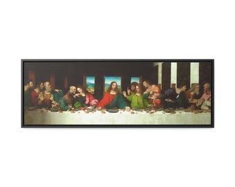 Last Supper Wall Art Framed Canvas | The last supper Painting | Jesus Leonardo da Vinci | Last Supper Wall Decor Print Large Modern Picture