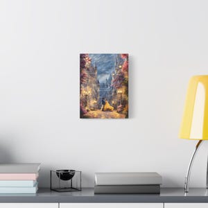 Beauty and the Beast Dancing Wall Art - Stretched Canvas Print, Fantasy Castle Scene Painting, Romantic Poster, Decorative Artwork, image 8