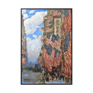 gifts for him | Patriotic wall art | The Fourth of July (1916)  | Childe Hassam | Framed Canvas Print | Wall Art | American Flag