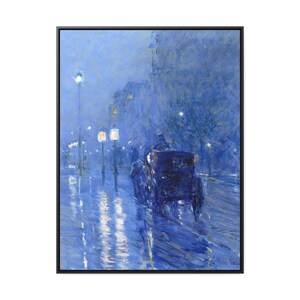Childe Hassam (1890er Jahre) | Regnerische Mitternacht | Gerahmter Leinwanddruck |